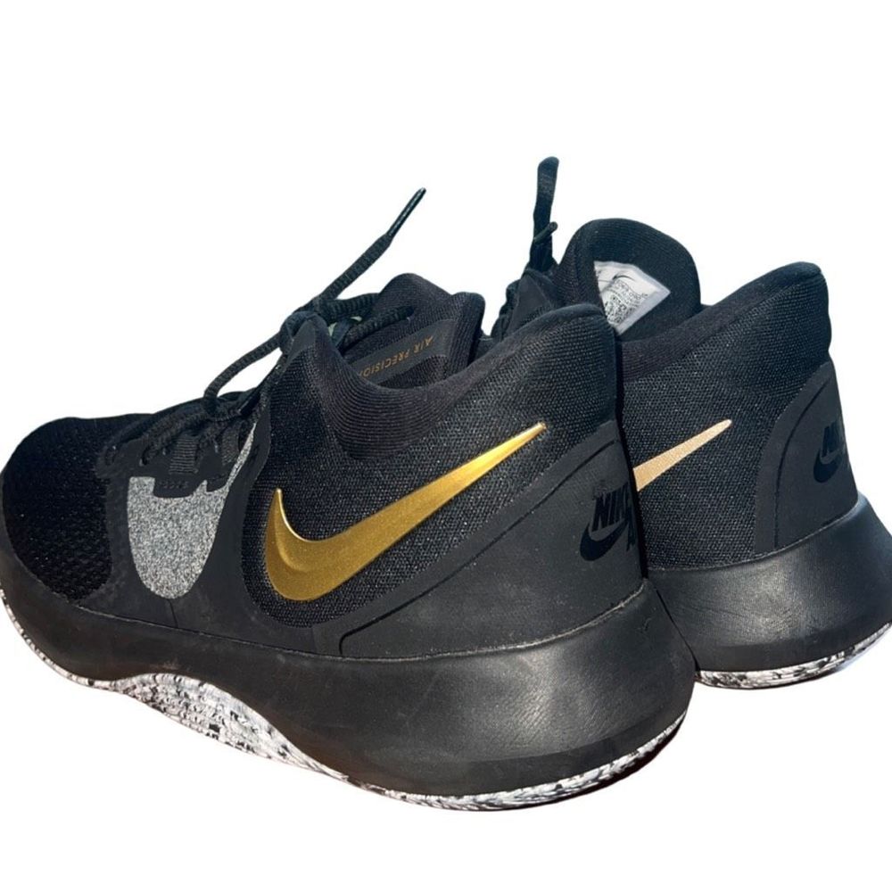 Nike Air Precision II Basketball Shoes Black & Gold Men size 9.5 - Picture 3 of 11